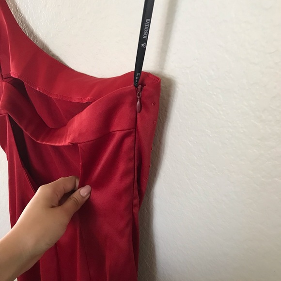 Sexy red one strap slit maxi dress - Picture 4 of 7